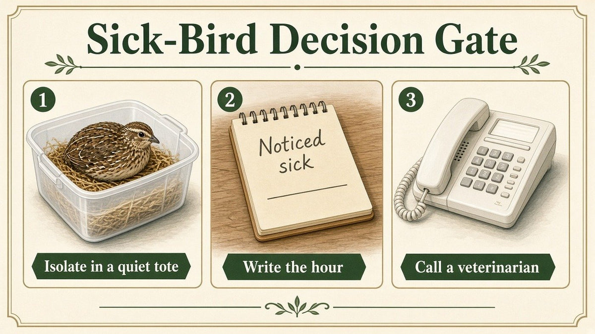 Sick-bird decision gate from The Master Quail Handbook