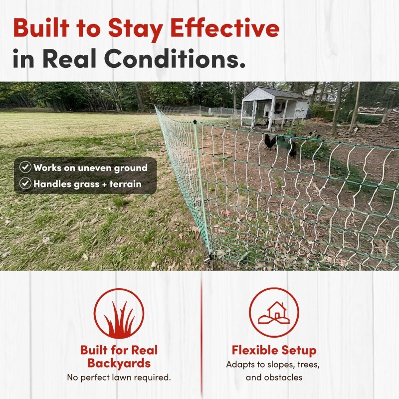 48" Electric Poultry Fencing - Suitable for Chickens, Ducks, Turkeys, and Other Poultry