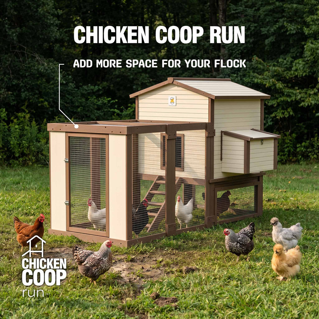 Flock Right Chicken Coop - House with Stand & Run
