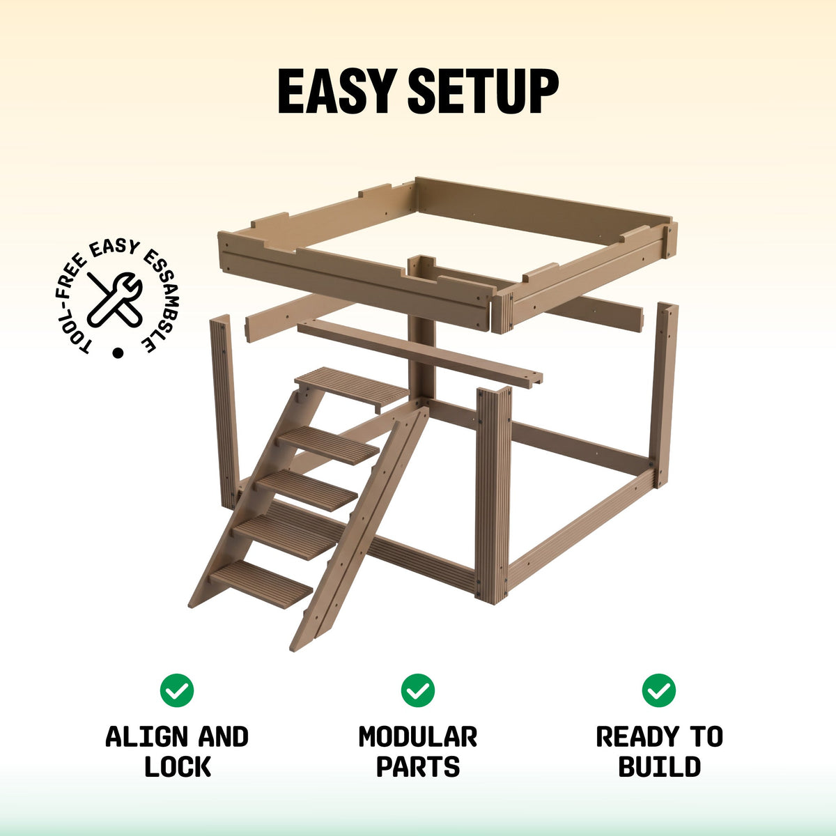 Flock Right Chicken Coop - House with Stand & Run