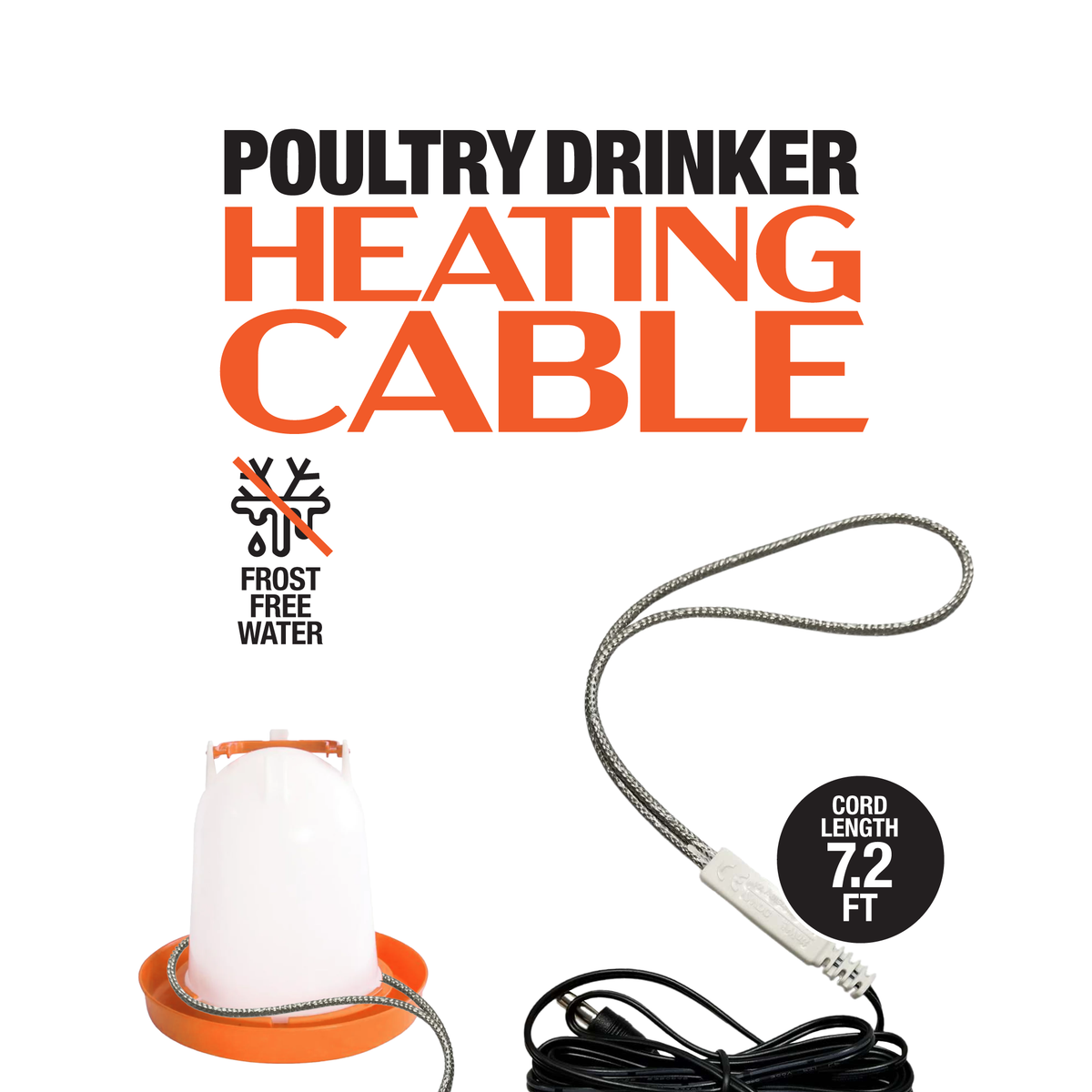 16" Poultry Drinker Heater Cable - 12W