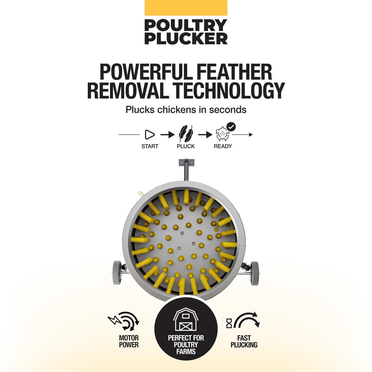 Chicken Plucker with ProA Natural Rubber Fingers