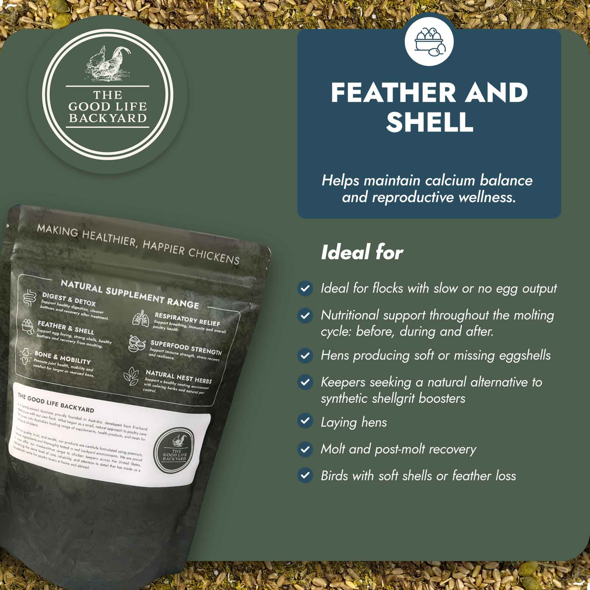 Feather and Shell - Calci-Protein Blend (Chicken Feed Additive), photo 3