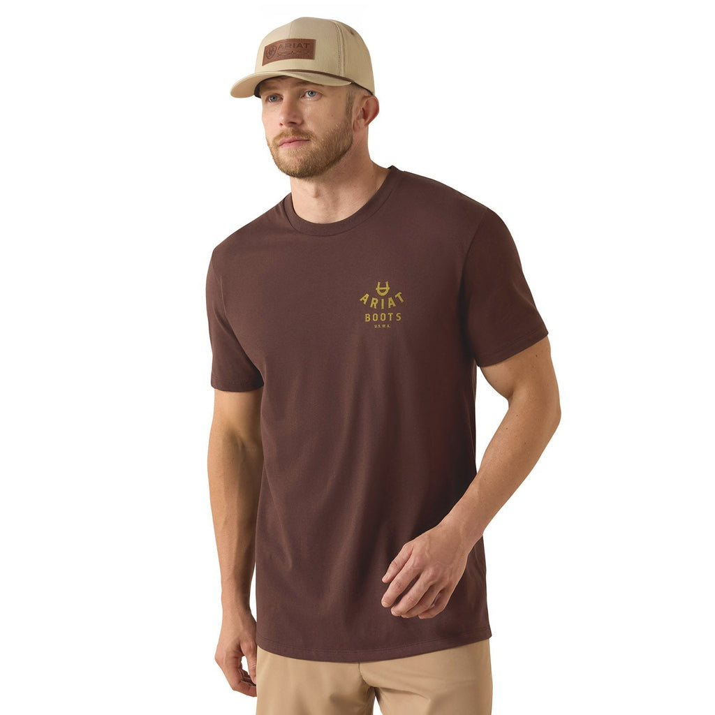 Ariat Mens Short Sleeve Shirt, Ropes & Boots Western Graphic Tee
