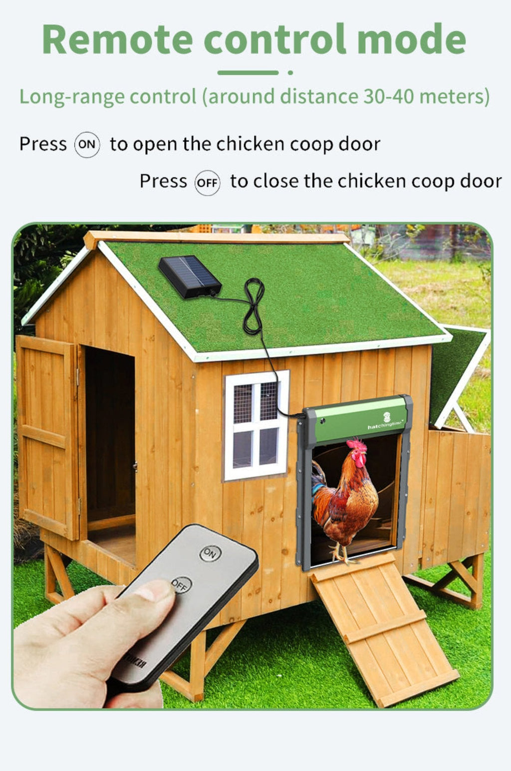 Sungate Solar Powered Automatic Chicken Coop Door with Remote