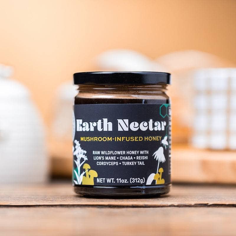 Earth Nectar: Mushroom-Infused Wildflower Honey