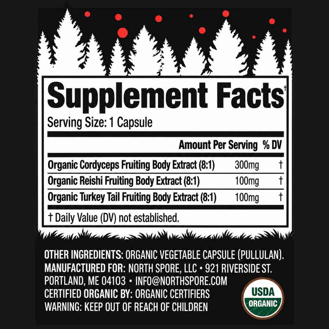 Organic ‘Energy’ Mushroom Capsules (High Potency)
