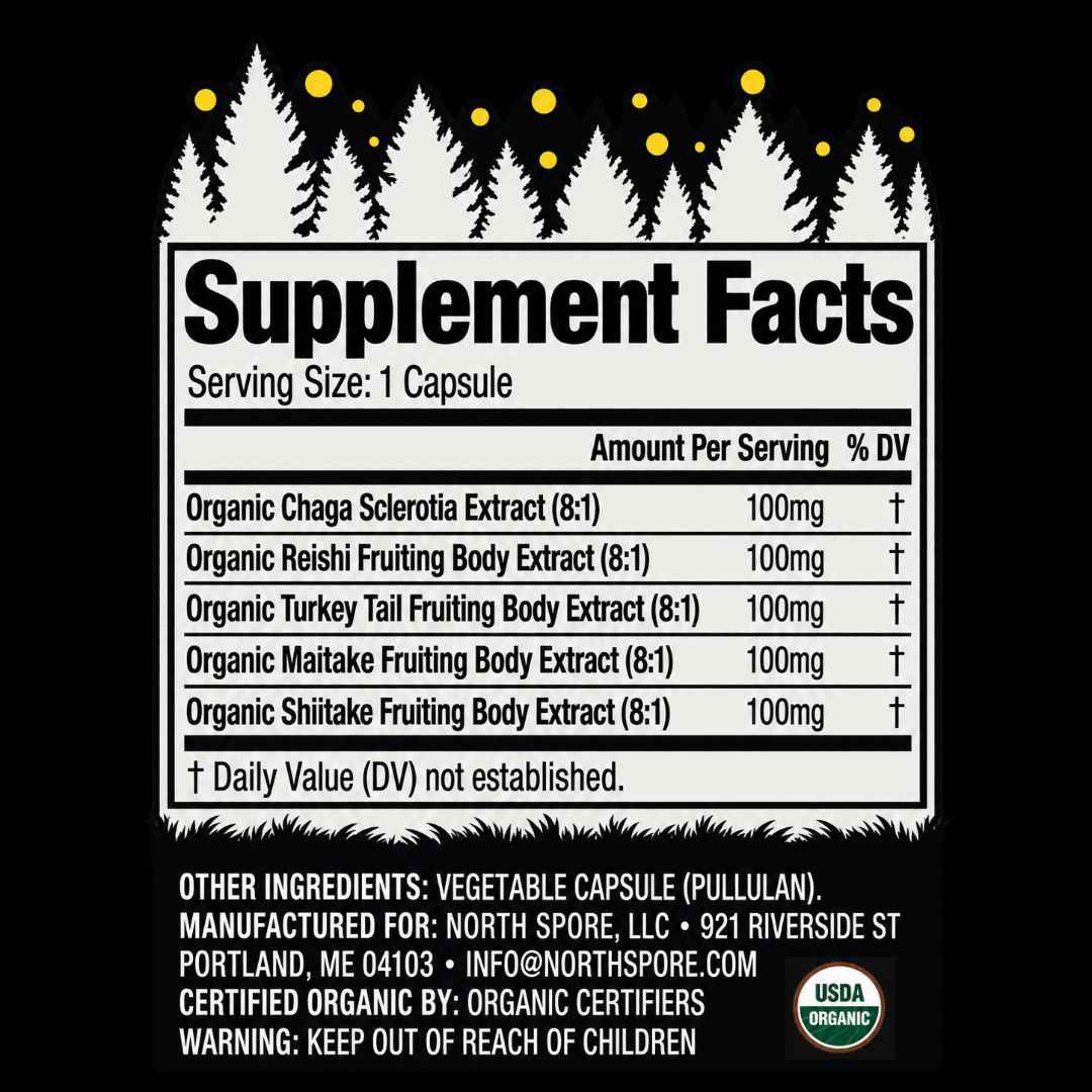 Organic ‘Immunity’ Mushroom Capsules (High Potency)
